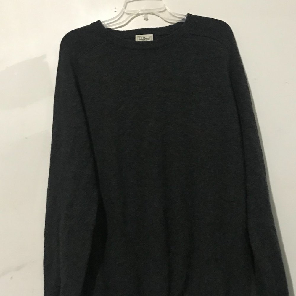 L.L. Bean Size L Tall 100% Lambs wool Gray Men